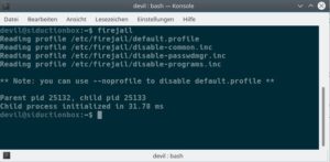 Abbildung 1: Wenn Sie Firejail ohne Angabe einer Anwendung starten, packt es die Shell Bash in eine Sandbox und startet diese.