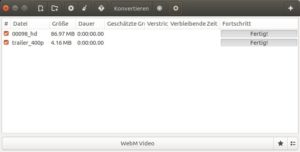 Abbildung 2: Beim Konvertieren zeigt Curlew f&uuml;r jede Datei die voraussichtliche Zeit, die das Bearbeiten noch in Anspruch nimmt. 