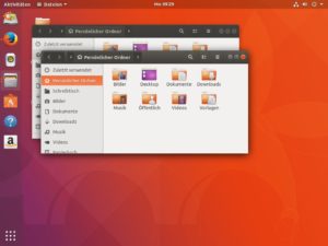 Abbildung 2: Wie Unity kennzeichnet der Gnome-Desktop laufende Programme mit Markierungen im Starter-Icon, nun als dezente orange Punkte.