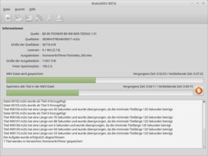 Abbildung 4: Während die Software die gewünschten Dateien vom Datenträger umwandelt, zeigt sie den Fortschritt an.