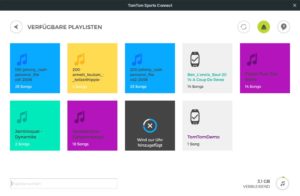 Abbildung 4: Mehr Komfort beim Upload von Musik bietet TomTom Sports Connect: Das Programm l&auml;dt per Mausklick komplette Playlisten auf die Uhr. 