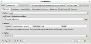 Abbildung 5: Back In Time besitzt einen sehr detaillierten Einstellungsdialog.