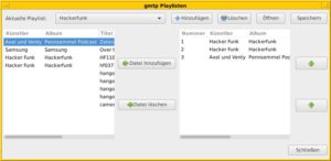 Abbildung 5: Mithilfe von Gmtp erstellen Sie komfortabel eine Abspielliste f&uuml;r Ihre Audiodateien. 