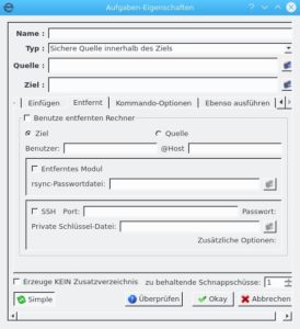 Abbildung 8: Auch bei Luckybackup sind zahlreiche Optionen zu konfigurieren.