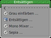 Abbildung 11: Das Entsättigen erhält nun ein eigenes Untermenü mit mehreren Funktionen.