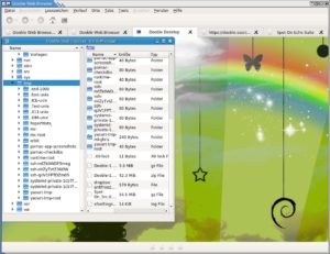 Abbildung 1: Ungew&ouml;hnlich bei Dooble sind der Desktop und der Dateimanager im Browser.