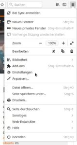 Abbildung 1: &Uuml;ber das Men&uuml; &ouml;ffnen Sie in Firefox&nbsp;57 die Einstellungen.