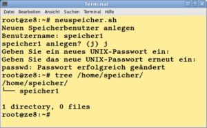 Abbildung 1: Ein Skript hilft beim Anlegen eines SFTP-Benutzers samt der zugeh&ouml;rigen Verzeichnisse.