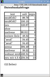 Abbildung 2: Links2 im Grafikmodus auf der internen Testseite.