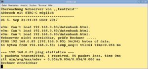 Abbildung 7: Zwar l&auml;sst sich der Zielrechner im Netz erreichen, nicht jedoch der Webserver.