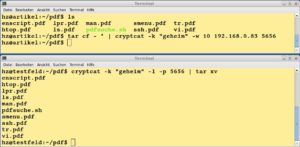 Abbildung 8: Senden mehrerer Dateien mit Cryptcat.