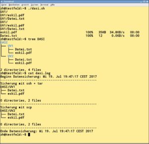 Abbildung 9: Mit dem Skript &raquo;dasi.sh&laquo; sichern Sie Ordner mittels verschiedener Kombinationen von SSH und weiteren Tools.