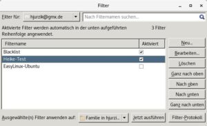 Abbildung 3: W&auml;hlen Sie gezielt Filter aus, die Sie dann auf einen ganz bestimmten Ordner eines Kontos anwenden. 