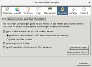 Abbildung 6: Diese Junk-Einstellungen gelten f&uuml;r alle eingerichteten Mailkonten. 