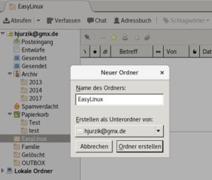 Abbildung 1: Bevor Sie die Post filtern, erstellen Sie einen oder mehrere Ordner f&uuml;r das Konto. 