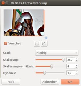 Abbildung 2: Die Lichtverh&auml;ltnisse waren beim Fotografieren schlecht? Die Retinex-Farbverst&auml;rkung hilft vielleicht weiter. 
