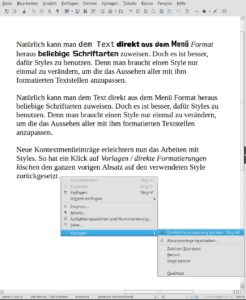 Abbildung 6: LibreOffice 5.4, die letzte Ausgabe vor dem Sprung auf Version 6, beschleunigt die Bedienung durch einen sinnvollen Ausbau des Kontextmenüs.
