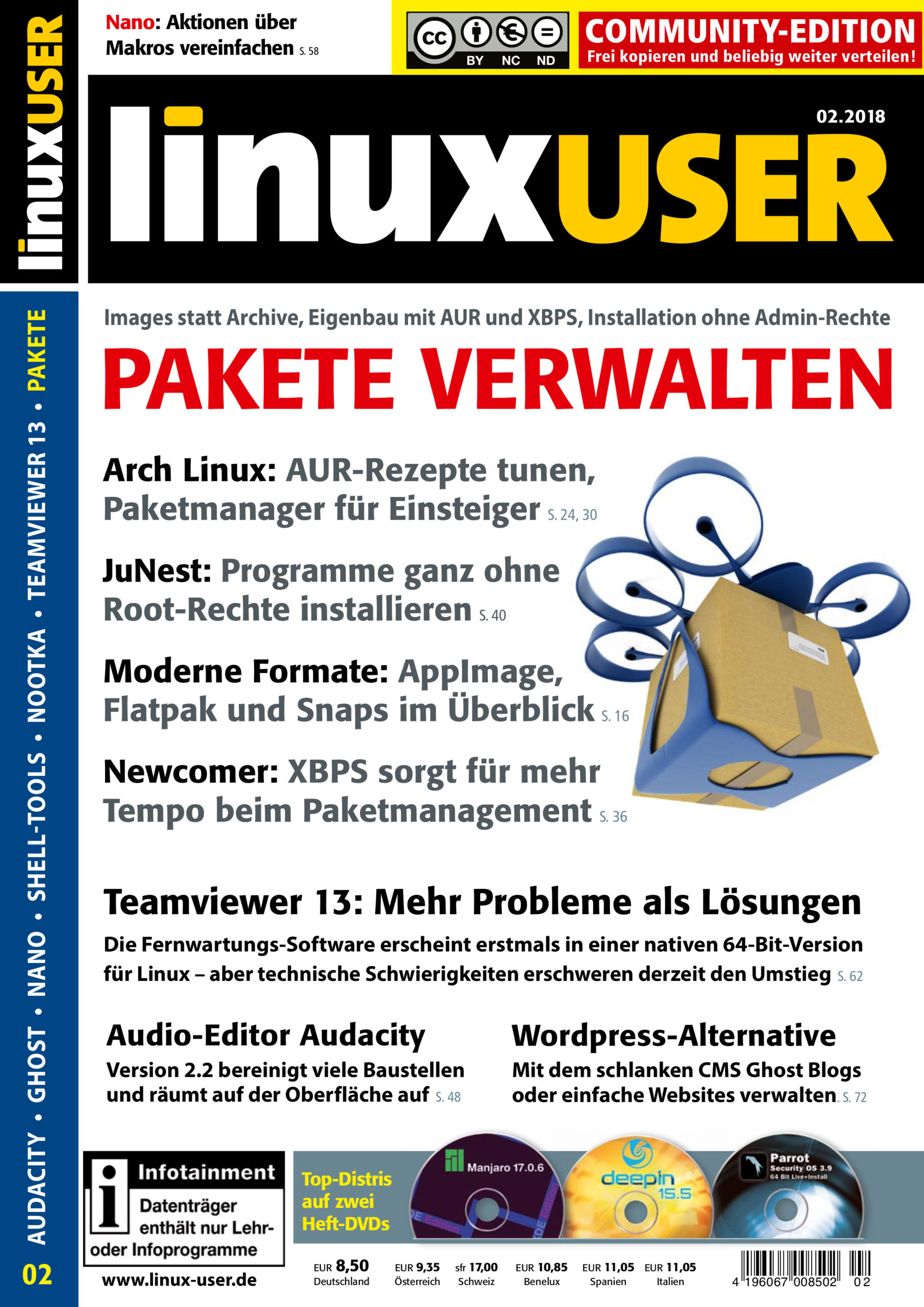 Heftcover LinuxUser Community Edition 02/2018