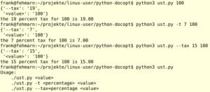 Abbildung 2: Parameterauswertung im Umsatzsteuerprogramm mit Vorgabewerten.