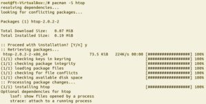 Abbildung 4: Htop ist in Ubuntu nicht vorinstalliert und eignet sich somit gut als Demonstrationsobjekt.