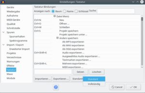 Abbildung 4: Neben dem kompletten Layout für Tastaturkürzel gibt es nun auch ein <span class="ui-element">Standard</span>-Schema, das mehr Tasten unbelegt lässt.