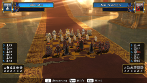 Battle vs. Chess wartet mit 3D-Figuren auf. Die Kamera lässt sich zudem bei gedrückter rechter Maustaste frei rotieren.