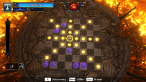 In dieser speziellen Spielvariante muss man die Königin so auf dem Schachbrett verschieben, dass in ihrer direkten Sichtweite möglichst viele Diamanten liegen.