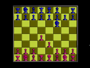 Das ursprüngliche Battle Chess bietet auch ein normales Schachbrett, auf dem Symbole über die Felder wandern.