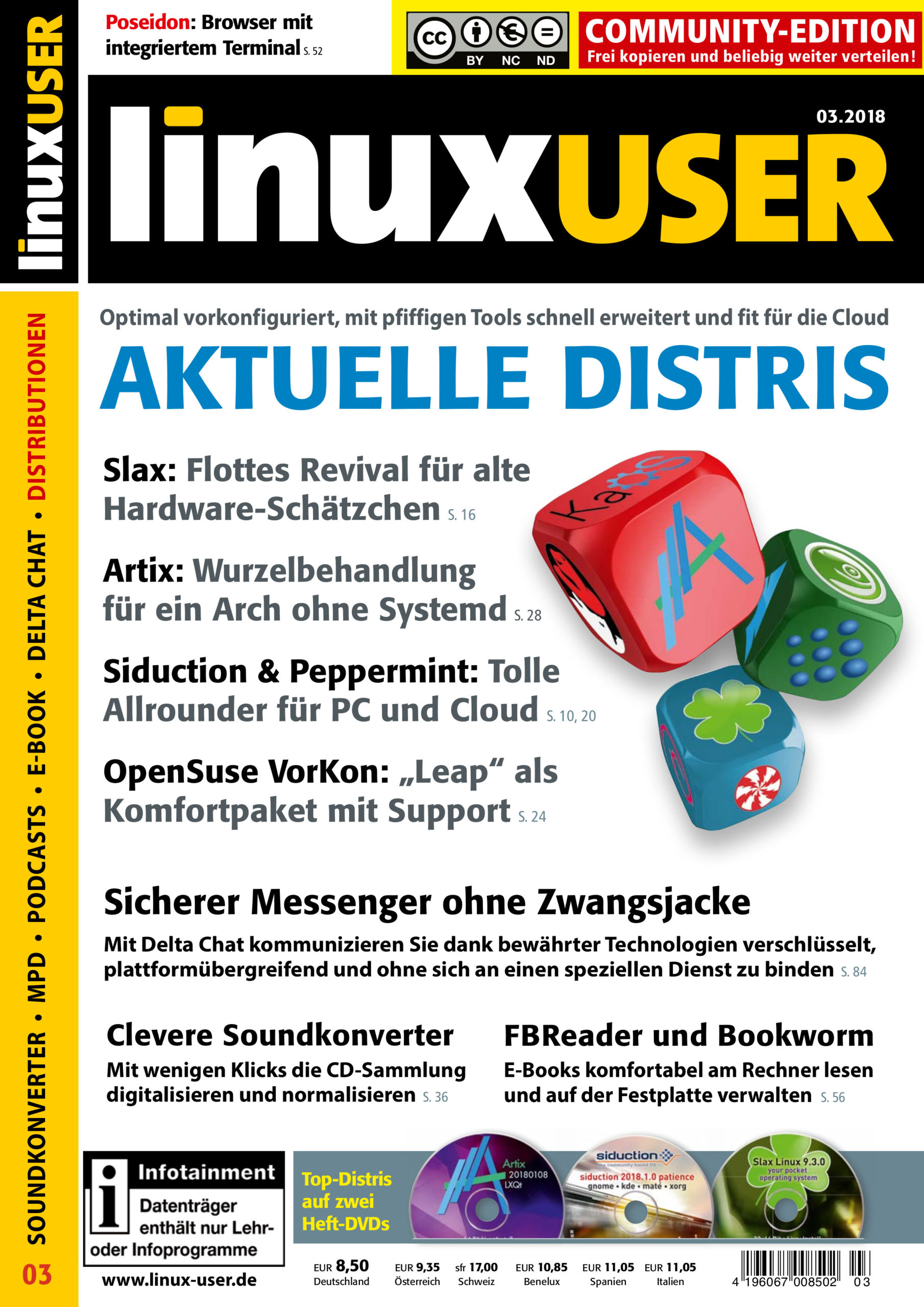 Heftcover LinuxUser Community Edition 03/2018