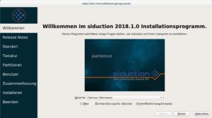 Abbildung 2: Der Startbildschirm von Calamares bietet eine Übersicht über die einzelnen Schritte.