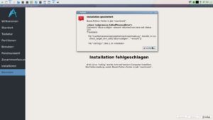 Abbildung 3: Bei der Installation des Bootloaders treten oft wenig aussagekr&auml;ftige Fehlermeldungen auf.