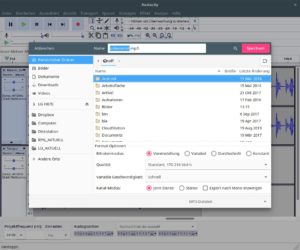 Abbildung 3: Um den Hörern einen funktionierenden Podcast anzubieten, bedarf es des Exports in das MP3-Format – kein Problem für Audacity.