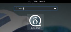 Abbildung 4: Direkter Start von Delta&nbsp;Chat aus dem Gnome Launcher.