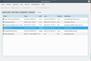 Abbildung 4: Die Systemd-Timer zeigt die Software lediglich an, hier ist aber kein Manipulieren m&ouml;glich.