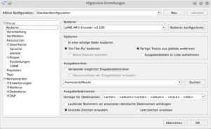 Abbildung 6: Der Konfigurationsdialog von Fre:ac bietet eine Vielzahl an Möglichkeiten, den Konverter an die eigenen Bedürfnisse anzupassen.