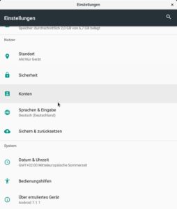 Abbildung 7: Die Einstellungen der Android-7.1.1-Instanz in Anbox.