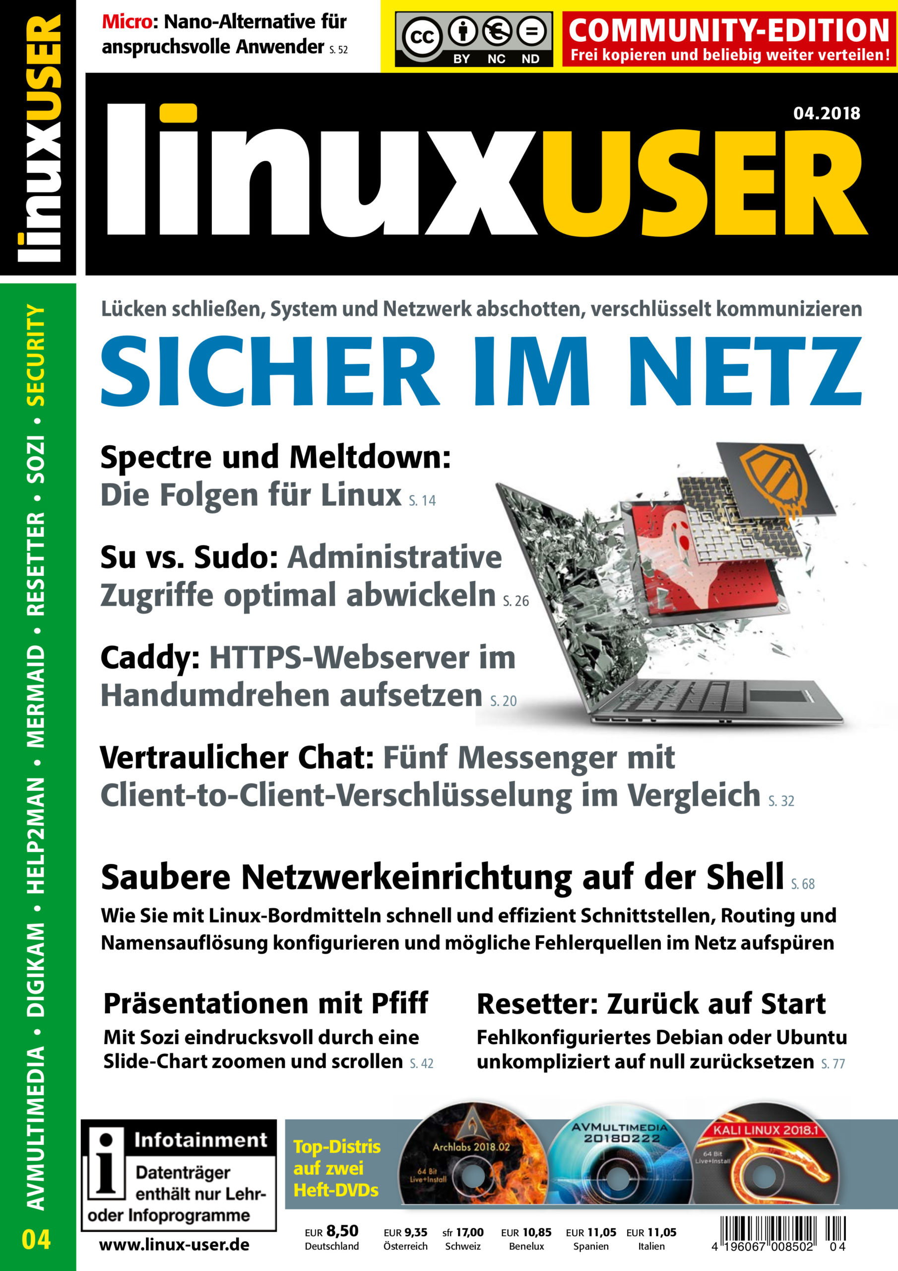 Heftcover LinuxUser Community Edition 04/2018
