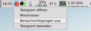 Abbildung 4: Beenden des Telegram-Desktop-Clients.