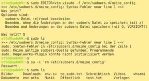 Abbildung 4: Ausgesperrt: Sperren Fehler in der Sudo-Konfiguration den Zugang, muss <span class="ui-element">root</span> ran.