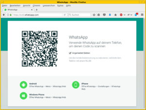Abbildung 5: WhatsApp Web stellt einen QR-Code bereit, den Sie brauchen, um ein Smartphone mit der Session zu verbinden. Das ist zwingend n&ouml;tig.