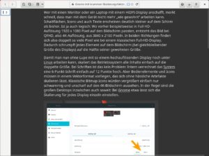 Abbildung 5: Bei aktiviertem Lesemodus blendet Eolie s&auml;mtliches Beiwerk aus und reduziert die Seite auf ihre Inhalte.