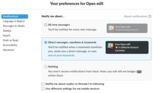 Abbildung 2: Slack-Instanzen sind nicht miteinander verbunden, sondern unabh&auml;ngig. Darum lassen sich Einstellungen pro Instanz durch den Nutzer vornehmen.