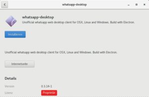 Abbildung 1: Gnome Software startet unter Ubuntu, nachdem Sie das WhatsApp-Debian-Paket im Browser angeklickt und sich für die Installation entschieden haben.