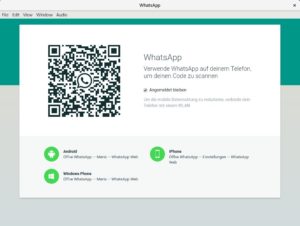 Abbildung 2: Vor dem Chatvergnügen unter Linux steht das Scannen des QR-Codes, um WhatsApp Desktop mit dem Smartphone zu verbandeln.