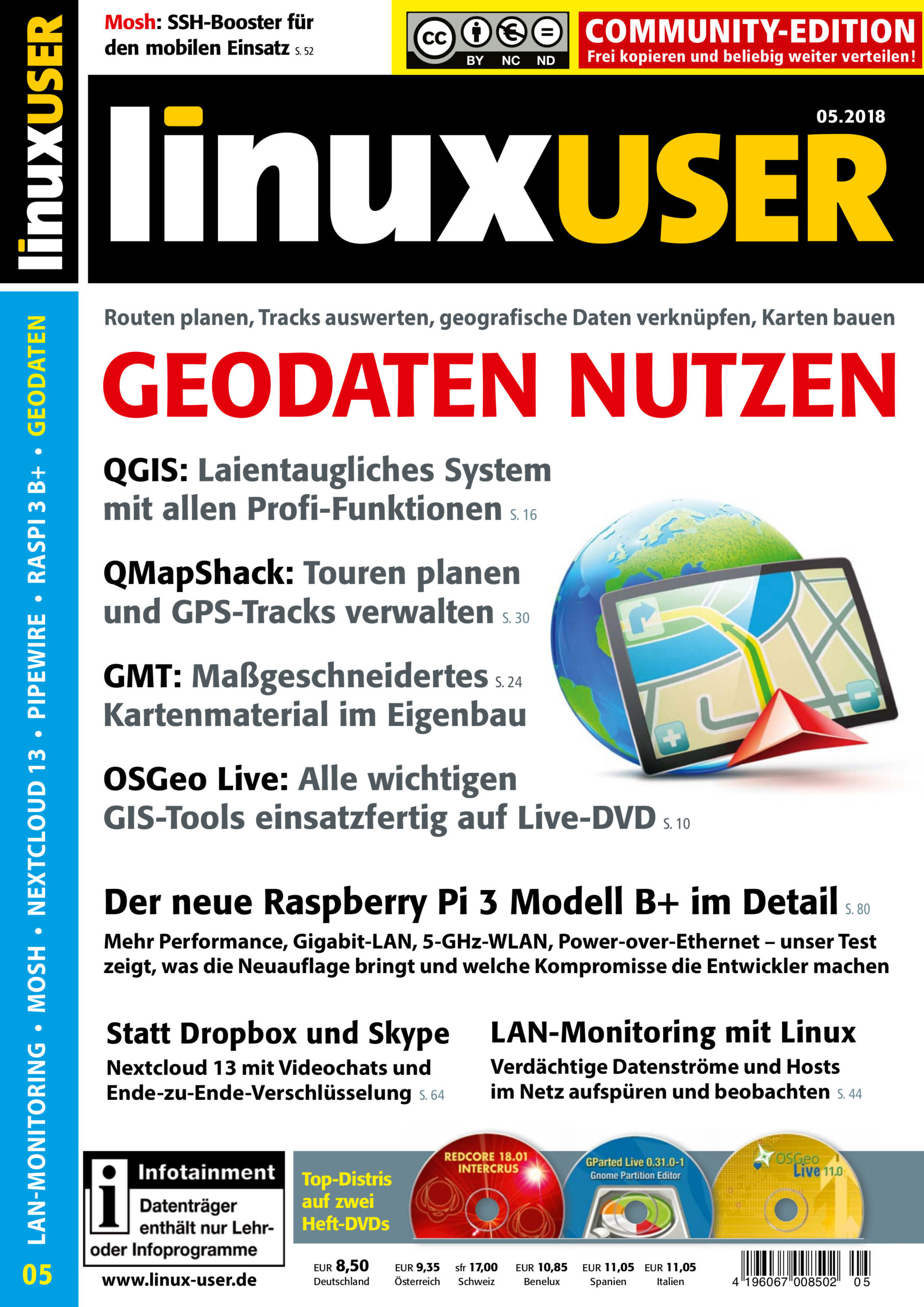 Heftcover LinuxUser Community Edition 05/2018