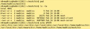 Abbildung 2: Bei Bedarf installieren Sie auf dem Server Mosh von Hand, was auch ohne Root-Rechte klappt. Über die Umgebungsvariable <code>$PATH</code> verweisen Sie anschließend auf das Binary.