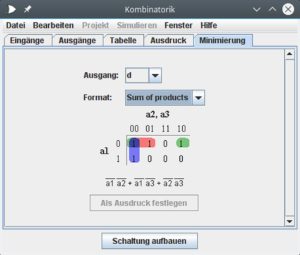 Abbildung 3: Im Tab <span class="ui-element">Minimierung</span> legen Sie die Normalform der Funktion fest.