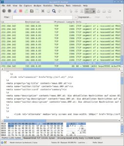 Abbildung 3: Beim Auswerten einer mit Tcpdump erstellten Datei hilft das Tool Wireshark.