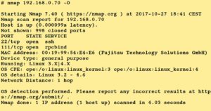 Abbildung 5: Mit Nmap prüfen Sie bei einem Host nicht nur, welche Ports offenstehen, sondern ermitteln bei Bedarf zusätzlich das Betriebssystem.
