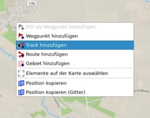 Abbildung 9: Mit einem Rechtsklick in die Karte &ouml;ffnet sich ein Kontextmen&uuml;, &uuml;ber das Sie Tracks und Routen erstellen.